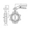 Butterfly valve Type: 6831 Ductile cast iron/Stainless steel Squeeze handle Lug type